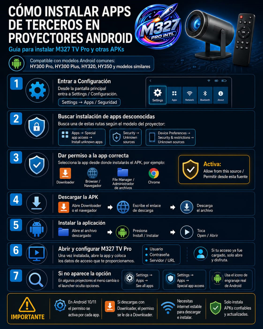 Como instalar la App en proyectores Android